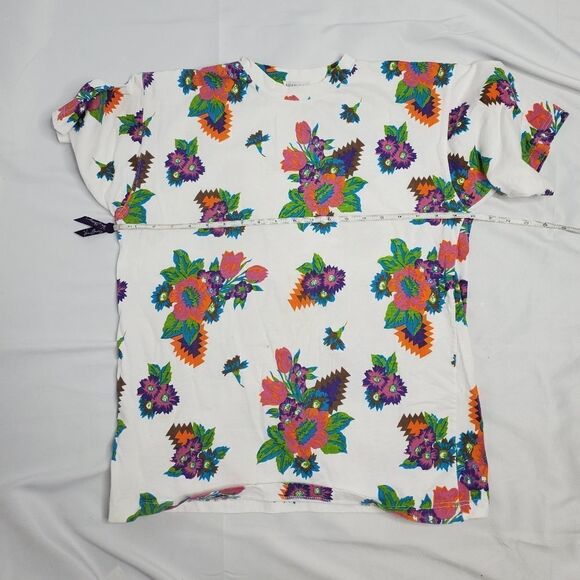 VINTAGE 90s floral southwestern crew neck tee shirt M - Picture 7 of 8